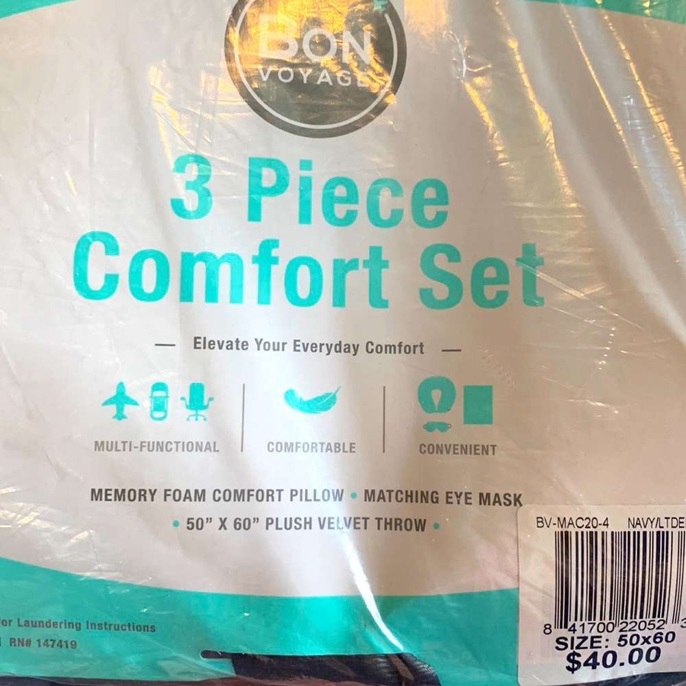Bon voyage 3 piece comfort set.